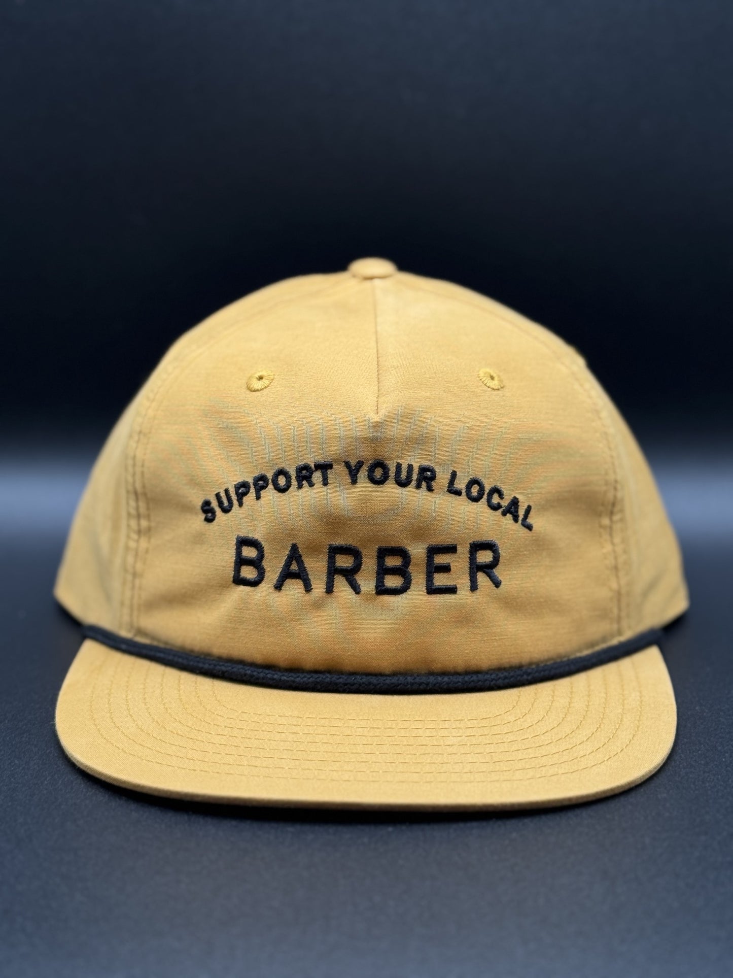 SUPPORT YOUR LOCAL BARBER, BISCUTE 5 PANEL SNAP BACK